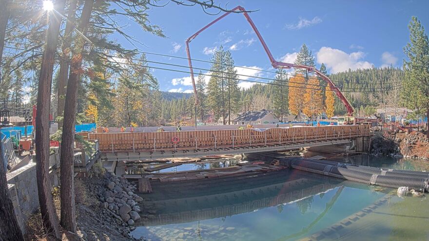 Crew beginning the concrete sidewalk pour.