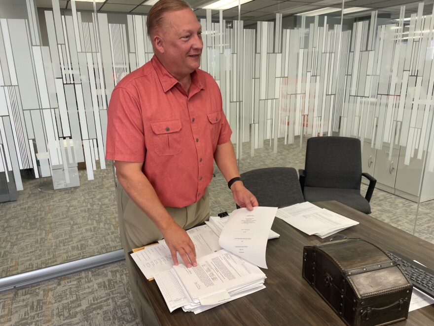 Lorain County Auditor Craig Snodgrass in his office