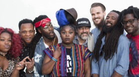 Tank and the Bangas at their last NPR Tiny Desk Contest tour stop in Austin, TX on May 24, 2017 at Independence Brewery.