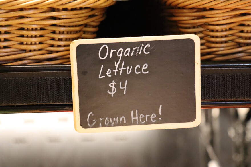Brookford Farm's lettuce displayed in its Canterbury farm store.