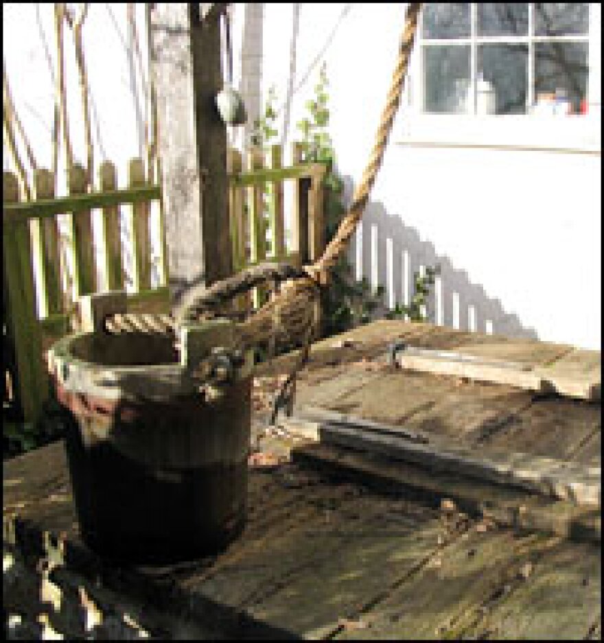 The courtyard of Geraldine Brooks' home in Waterford, Va., not far from Ball's Bluff, features a Civil War-era well.