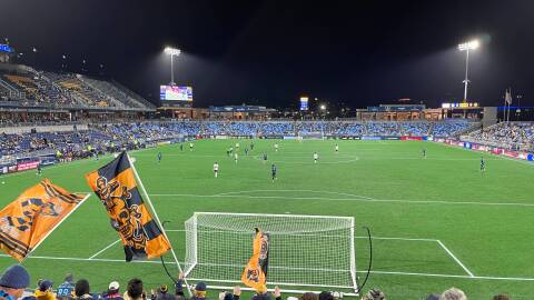 Rhode Island FC is a member of the USL Championship, the second tier of U.S. soccer, and plays its home matches at Centreville Bank Stadium in Pawtucket. Credit: Jeremy Bernfeld/Ocean State Media