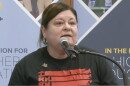 Maria Lara, Florida state deputy director for the League of United Latin American Citizens, spoke in opposition to the rule change barring undocumented immigrants from Florida universities.