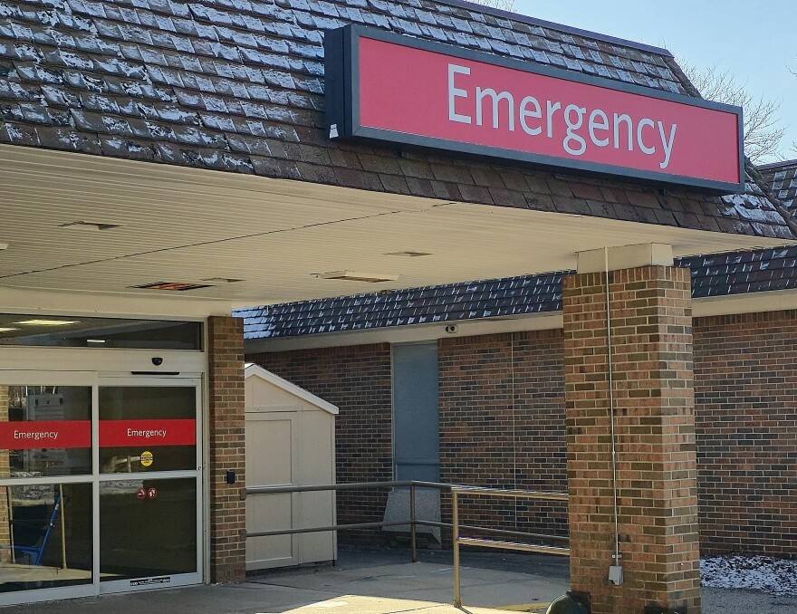 Many of the patients picked up at the North Lake Processing Center in an emergency medical call are taken to the nearby emergency room at Reed City Hospital. (Photo: Adam Yahya Rayes / Michigan Public)