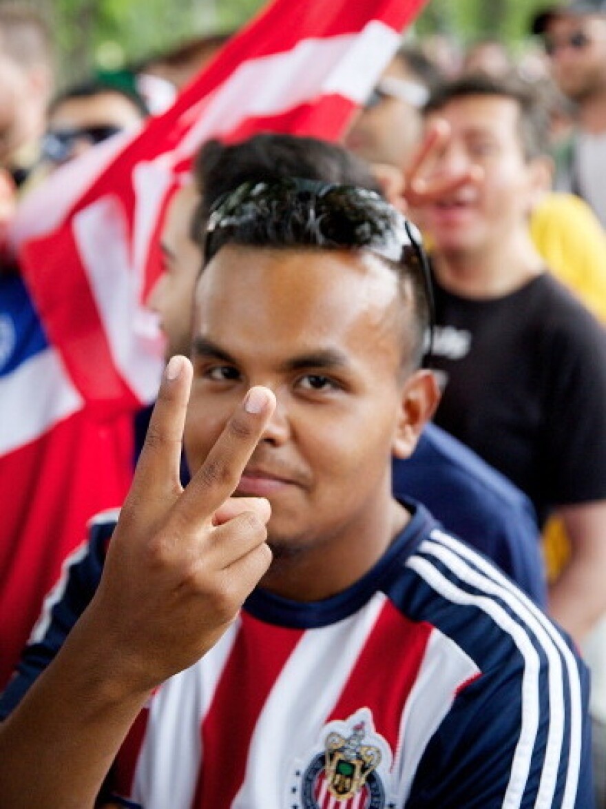 A soccer fan watches the U.S. vs. Portugal match in Chicago.