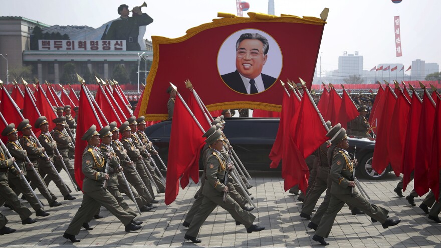 Founder Kim Il Sung's birthday is usually commemorated by displays of military fanfare and the nation's ordnance.