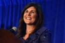 FILE - Former U.N. Ambassador Nikki Haley speaks at a fundraiser hosted by The Citadel Republican Society after receiving the Nathan Hale Patriot Award, on Dec. 2, 2021, in Charleston, S.C. (AP Photo/Meg Kinnard, File)