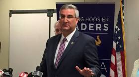 Lt. Gov. Eric Holcomb speaks Tuesday after being selected as the GOP's gubernatorial candidate.