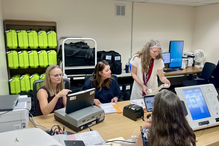 Summit County clerks test voting equipment July. 21, 2025, ahead of the Aug. 12, 2025, primary elections.