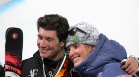 Freestyle skiers Alex Ferreira, of Aspen, and Hanna Faulhaber, of Basalt, smile for a photo after Ferreira’s win in the X Games men’s ski SuperPipe on Jan. 28, 2024. Ferreira earned his fourth X Games gold medal at Buttermilk Mountain over the weekend; Faulhaber had to sit out the competition due to injury and cheered for her fellow athletes as a spectator this year.