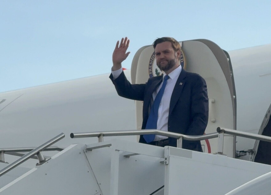  Vice President JD Vance arrives in Kansas for a rally in favor of Sen. Roger Marshall.