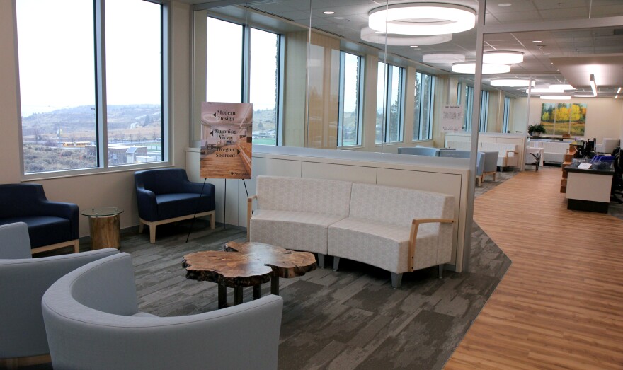The waiting area in the new Sky Lakes Collaborative Health Center