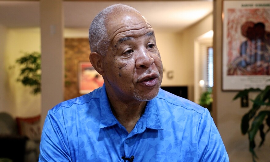 Robert Mitchell Sr. said “He was one of the nicest gentle giants that you’d ever want to know,” while remembering his son Robert Mitchell Jr. in the kitchen of his Pittsford home.(photo by Max Schulte)