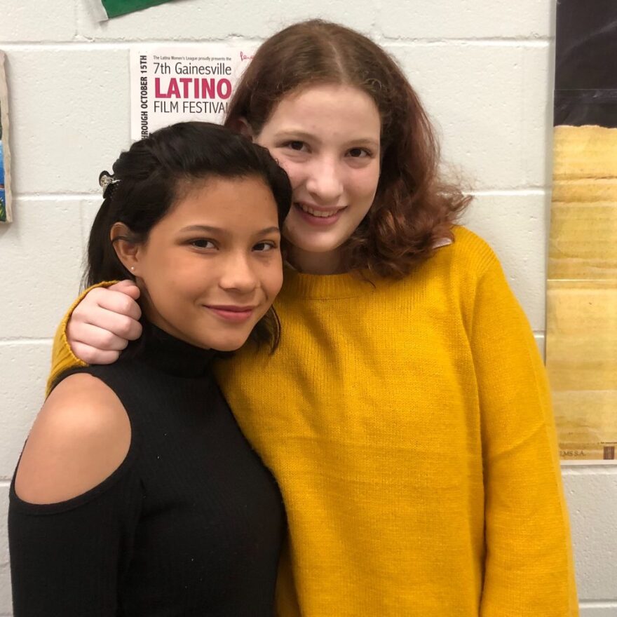 Visiting student Karem Mejia (left) said that after living with Gil Abend-David (right), she feels like the two are sisters. (Brianna Edwards/WUFT News)