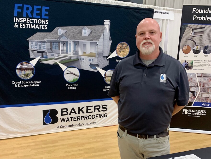 Frank Held at the Baker's Waterproofing display