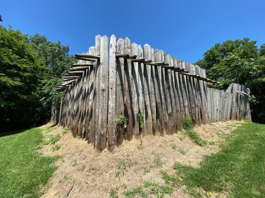 A reconstruction of La Salle's Ft. Crevecoeur at Ft. Crevecoeur Park in Creve Coeur, Ill. based upon its original design and dimensions.