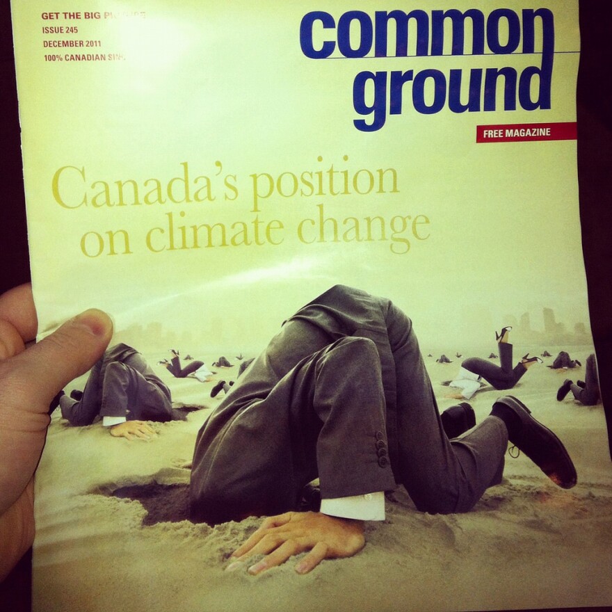 A magazine cover criticizing Canada's stance on climate change.