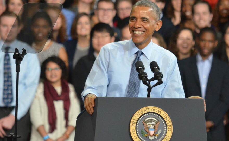 President Obama was the fourth sitting U.S. president to visit KU and the first since William H. Taft in 1911. (Photo by Sheri Hamilton/KPR)