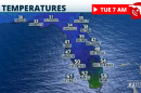 Graphic shows cold temperatures across the state