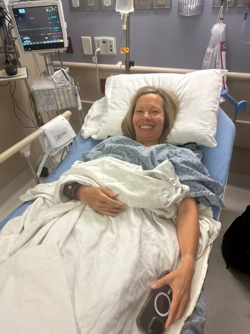 Lacey Jones preparing for her cener surgery last summer.