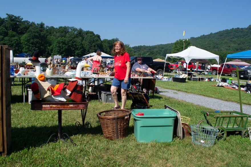 Patrons peruse the rows of vendors on Saturday.