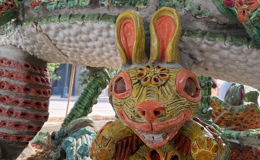 close up of Diana Kersey's installation