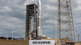 ULA's Atlas V rocket stands ready to launch a batch of 27 Amazon Kuiper satellites to begin building the company's space-based internet constellation.