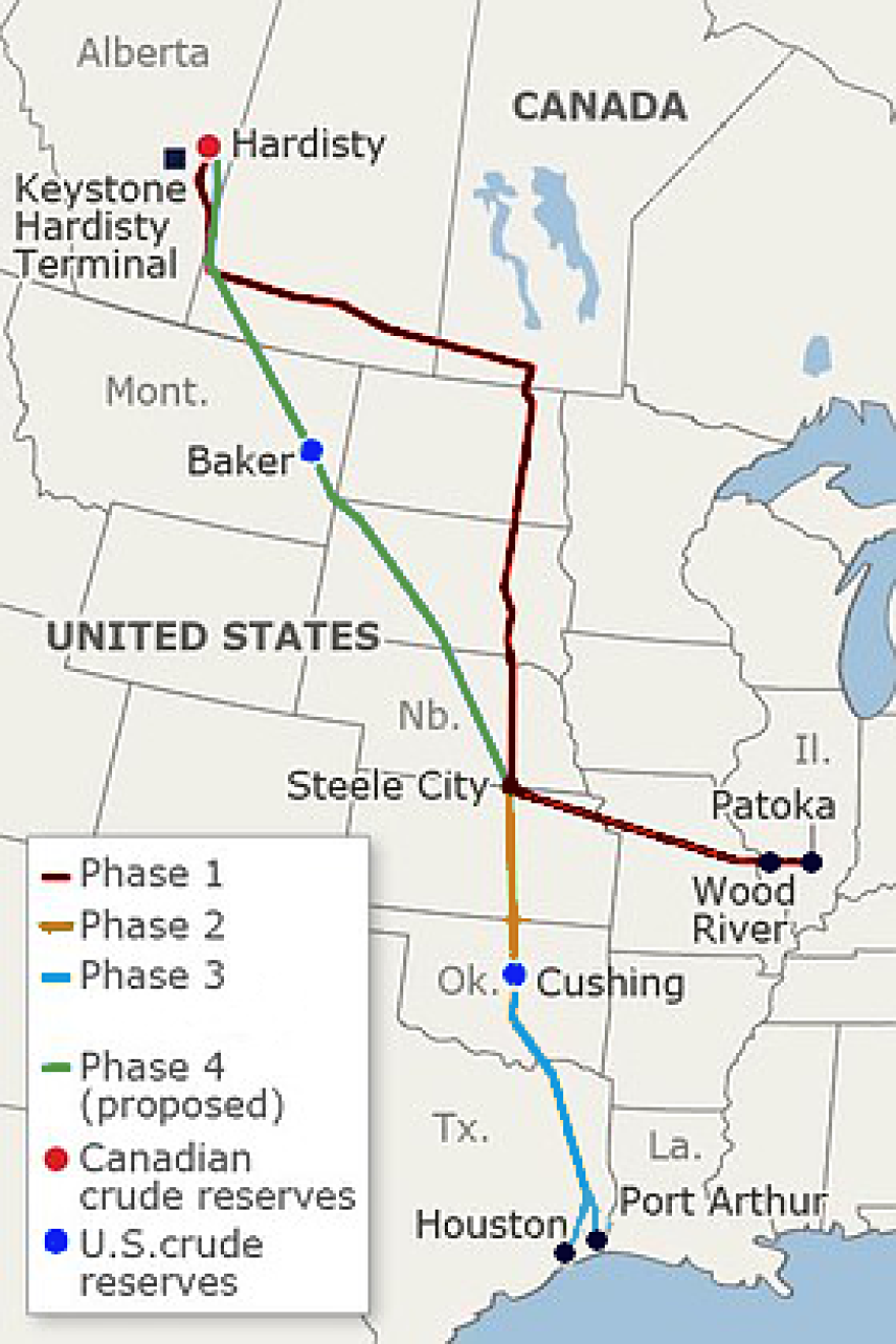 The pipeline from Cushing, Okla., to the Texas Gulf Coast began operating in January 2014. 