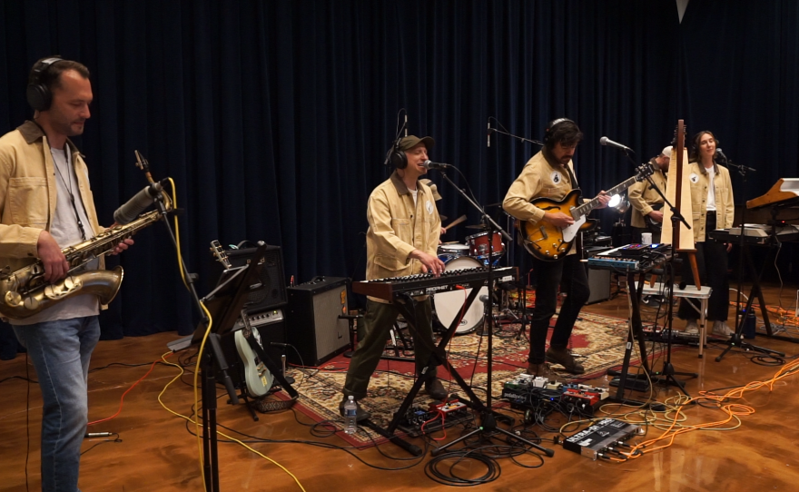 BAUGS performing live in WNIJ's Studio A
