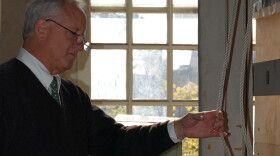 Ben Cornelius playing the bells. (Courtesy)