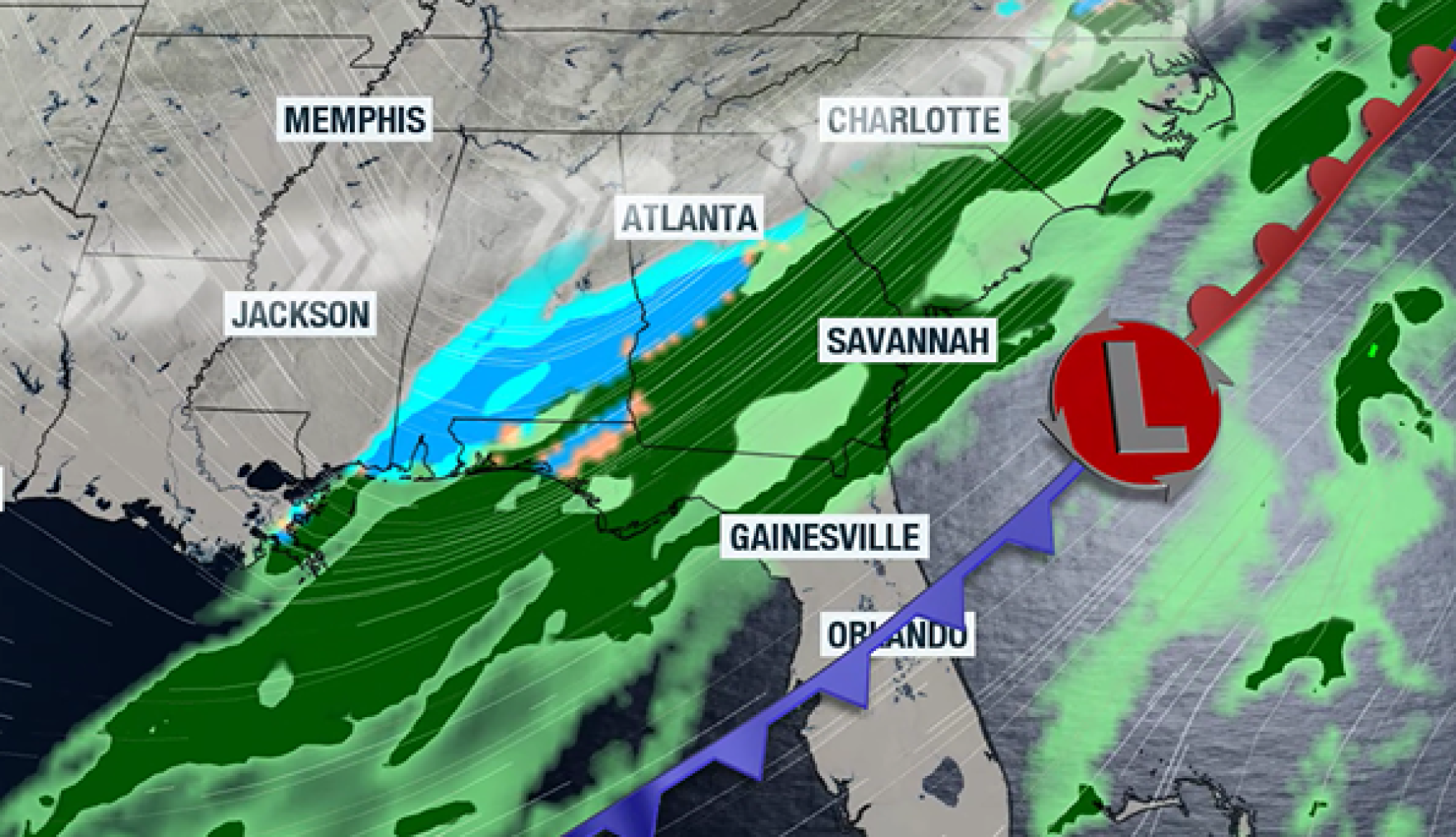 Another surge of cold air opens door to snow flurries across South ...