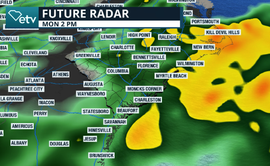 Sequence of the future radar throughout the weekend.