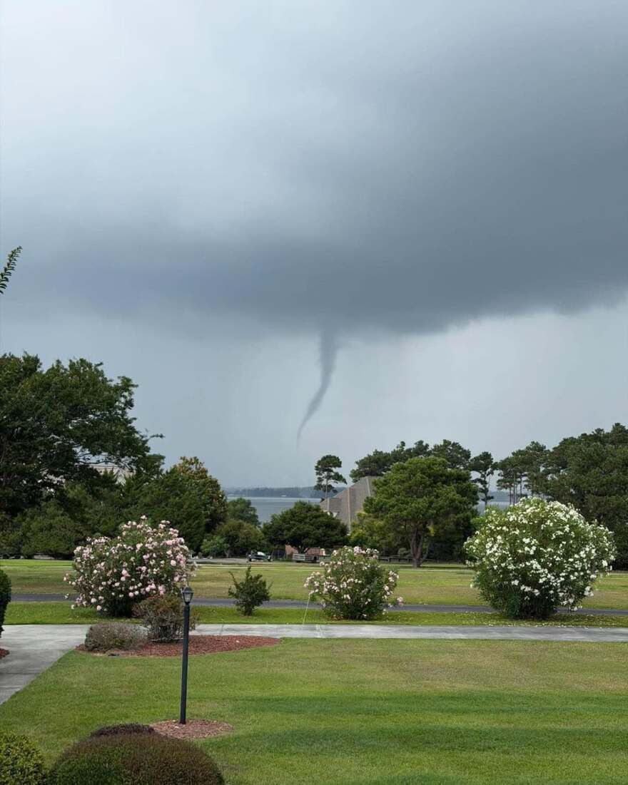 A localized thunderstorm cell triggered a dramatic scene over the White Oak River Tuesday afternoon, producing a waterspout near Swansboro.