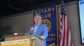 KCTCS President Ryan Quarles addressing the Rotary Club of Lexington 11-07-24