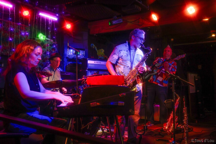 How Now Brown Cow at the Seamonster Lounge: (l-r) Kerry O'Conner, Donovan Pfeifer, Brad Schrandt, Dave Kurtiak.