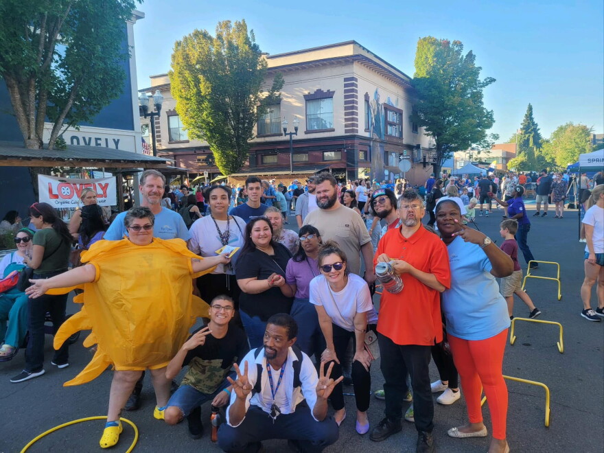 Rise & Shine caregivers and clients pictured at the Springfield Street Fair, 2024.