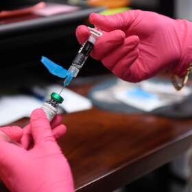 Anna Hicks prepares a measles, mumps and rubella vaccine at the Andrews County Health Department, Tuesday, April 8, 2025, in Andrews, Texas. (Annie Rice/AP)