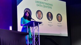 Councilmember At-Large Dimple Ajmera moderated panels about data centers during Thursday's town hall event.