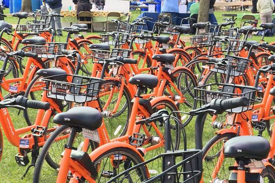 Indiana State University’s new bike-share bikes are partially powered by the sun.