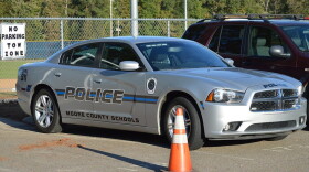 An SRO vehicle sits outside a school in Moore County, North Carolina. 