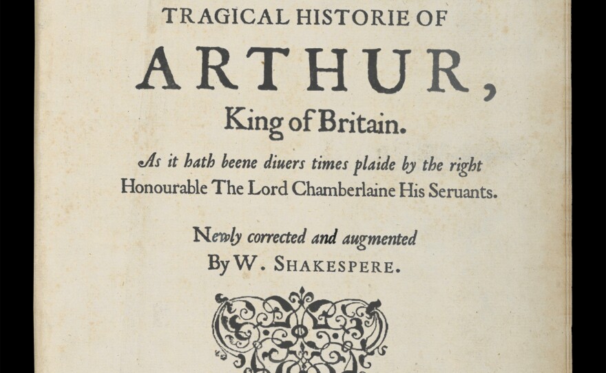 The first page of the folio discovered in <em>The Tragedy of Arthur</em>, a new book by Arthur Phillips.