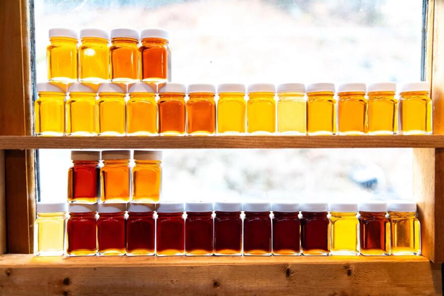 Maple sugar in the window of Dave Clark's sugarhouse in Acworth, New Hampshire. (Keene Sentinel photo / April 4, 2026)