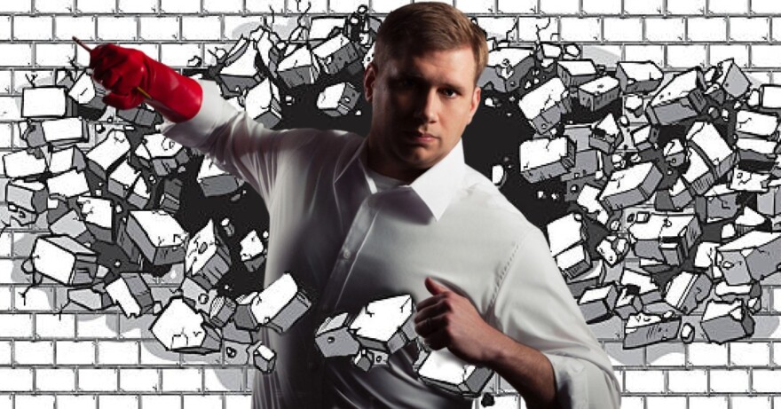 Jon Garrard plays comic book artist Jack Kirby in American Chronicle Theatre Company's production of "King Kirby," a "live theatre motion comic."