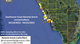 Map of red tide this week