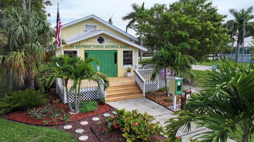The little yellow building on the Alliance for the Arts campus is home to the Southwest Florida Historical Society.