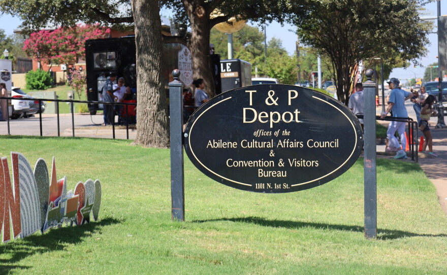 Outside of the Texas and Pacific Railway during the Abilene Railroad Festival.