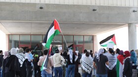 Protesters gathered outside the Collin County Jail Thursday May 2, 2024. All protesters arrested during a pro-Palestine demonstration at the University of Texas at Dallas were released.