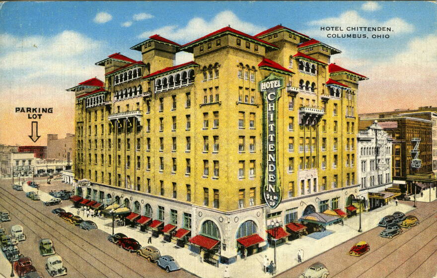 A postcard shows the exterior of the Chittenden Hotel