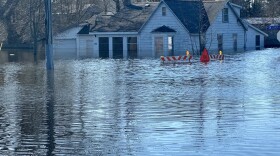 Judy Allison's home is seen flooded in Cadillac last month. Allison said the home was built by her late husband's father in the 1940s. (Courtesy of Judy Allison)
