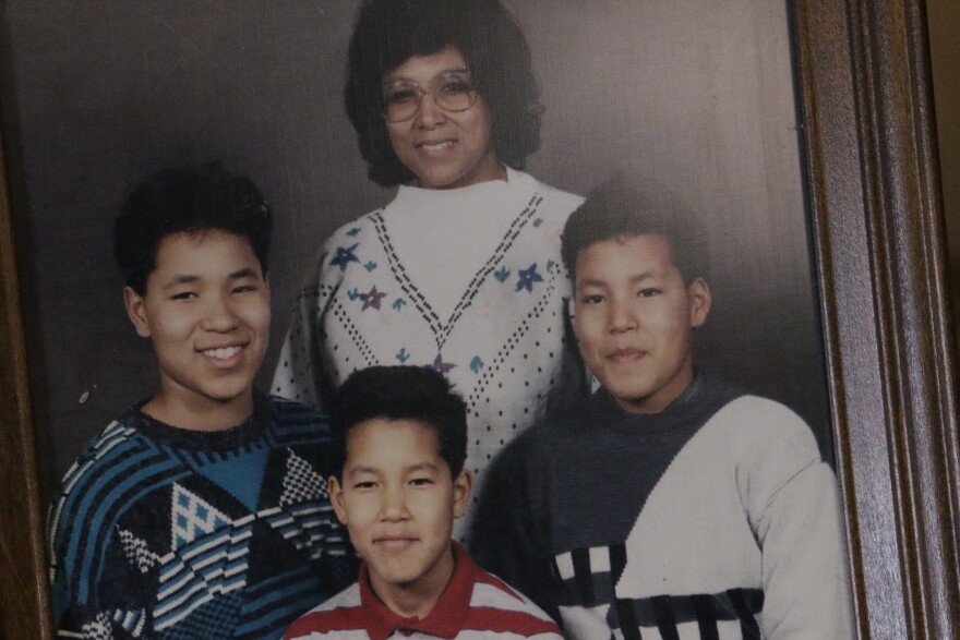 The Jacobs family; Blanche Jacobs (rear center), Andrei Jacobs (left), Julian Jacobs (front center), Torin Jacobs (right). 